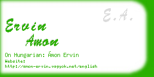 ervin amon business card